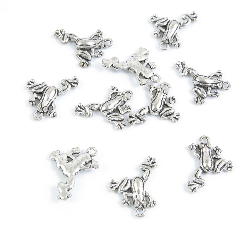 Price per 110 Pieces Antique Silver Tone Jewelry Making Charms Supply L8BZ2 Frog Prince