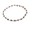 Natural Red Garnet Bracelet/Anklet Rondelle Faceted Beads Rosary Rose Gold Plated Wire Wrapped Vermeil Link Chain (6 Inch Bracelet) view 1