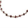 Natural Red Garnet Bracelet/Anklet Rondelle Faceted Beads Rosary Rose Gold Plated Wire Wrapped Vermeil Link Chain (6 Inch Bracelet) view 2