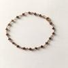 Natural Red Garnet Bracelet/Anklet Rondelle Faceted Beads Rosary Rose Gold Plated Wire Wrapped Vermeil Link Chain (6 Inch Bracelet) view 3