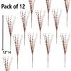 Factory Direct Craft Pack of 12 Peach and Burgundy Pip Berry Stems Fall Rustic Berries, Farmhouse Home Decor for Table Arrangements and Thanksgiving Centerpiece Decorations (12" H) view 2