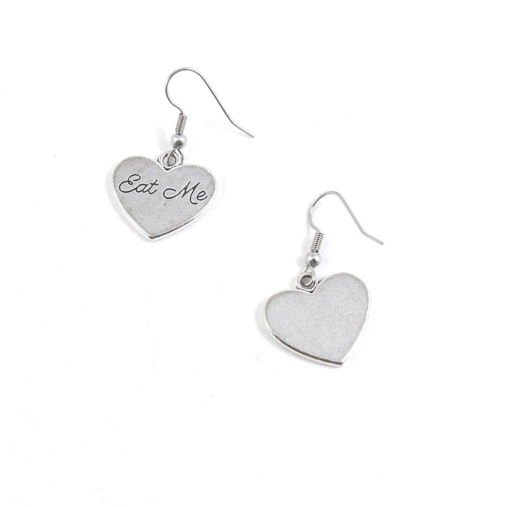 1 Pair Eat Me Love Heart Ear Hooks Earring Supply Jewelry Making Charms E3GO9