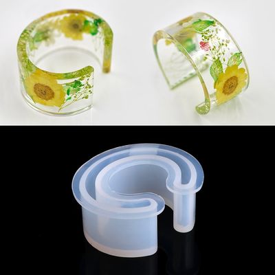 Hacloser Jewelry Making Silicone Mold DIY Bracelet Bangle Mould Open Cuff For Resin Flower Casting Handmade Crafts (1Pc Silicone Bracelet Mold)