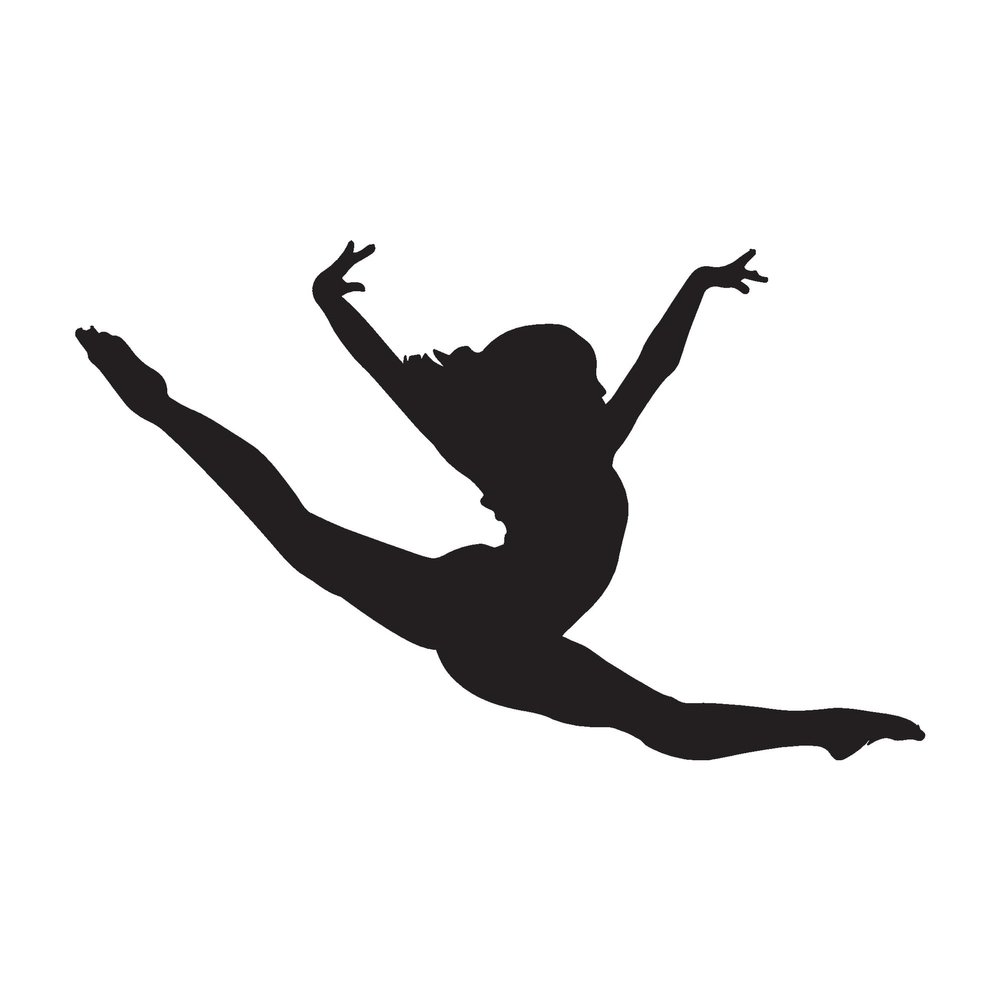 Personalized Gymnastics Wall Decal with Custom Name for Girl's Bedroom, Dance Studio - Available in Small, Medium, Large Sizes
