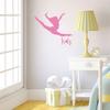Personalized Gymnastics Wall Decal with Custom Name for Girl's Bedroom, Dance Studio - Available in Small, Medium, Large Sizes view 2