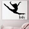 Personalized Gymnastics Wall Decal with Custom Name for Girl's Bedroom, Dance Studio - Available in Small, Medium, Large Sizes view 3