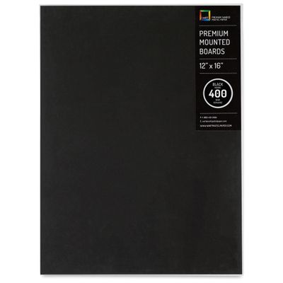 UART Dark Premium Mounted Art Board, Size: 12 x 16, Color: Black, Grade/Grit: 400