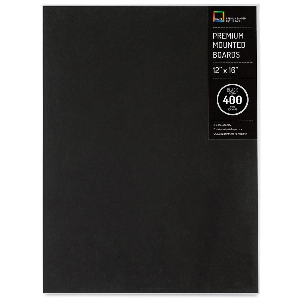 UART Dark Premium Mounted Art Board, Size: 12 x 16, Color: Black, Grade/Grit: 400