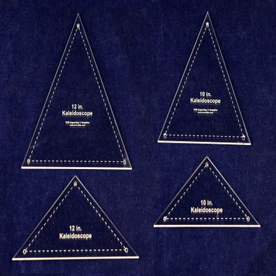 4 Pc Kaleidoscope Set for 10 Inch & 12 Inch Finished Squares with Holes & Seam Allowance 1/8 Inch Acrylic