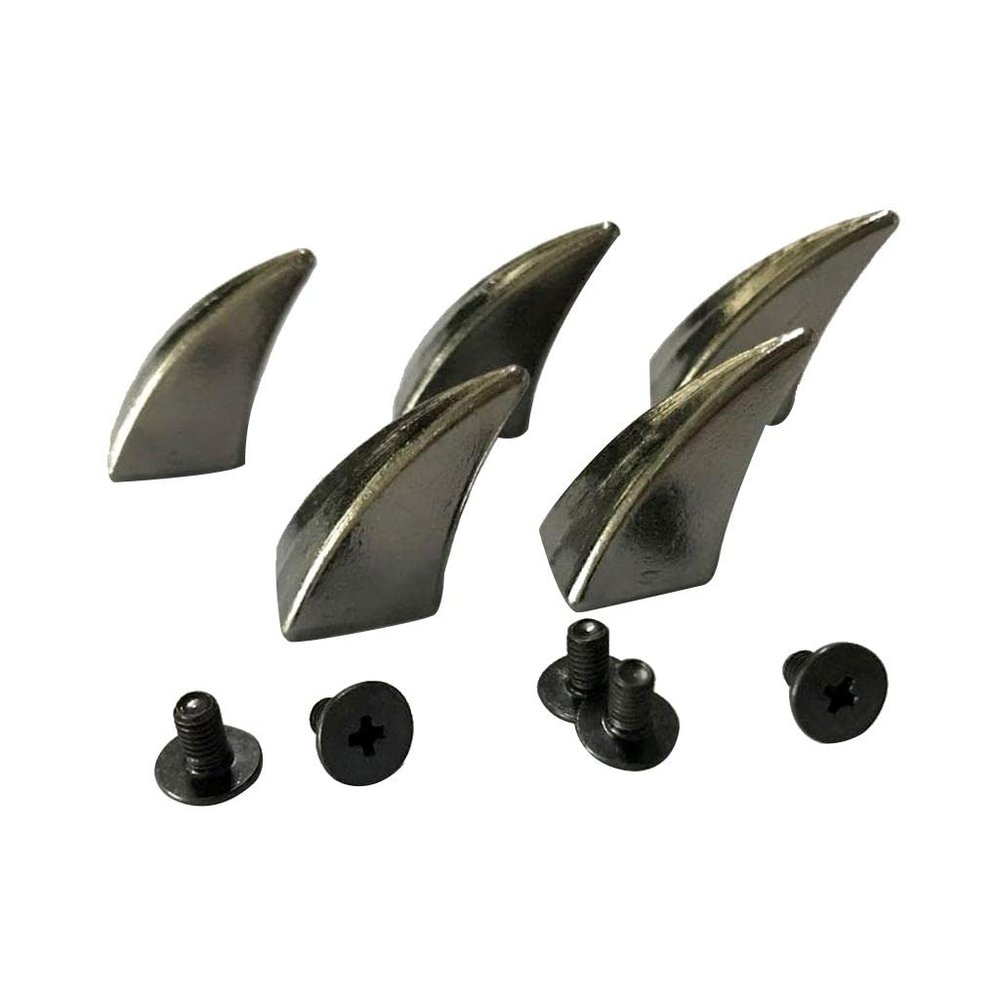 Dovewill 5 Pieces Horn Shape Screwback Punk Studs Rivets for Hat Bag Belt Leather Craft Decoration - Gray