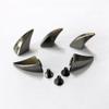 Dovewill 5 Pieces Horn Shape Screwback Punk Studs Rivets for Hat Bag Belt Leather Craft Decoration - Gray view 2