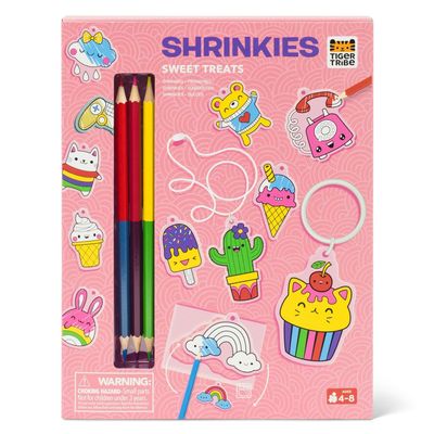 Tiger Tribe: Shrinkies - Sweet Treats - Color & Bake to Create Charms for Jewelry & Keychains, Craft Kit, Kids Ages 5+, Adult Supervision
