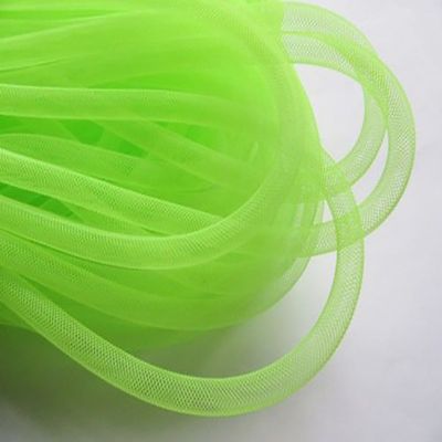 YYCRAFT 25 Yards Flexible Deco Mesh Tube for Party Wedding Deco Flex for Wreaths Cyberlox CRIN Crafts 8mm 3/8-Inch (Solid Neon Green)