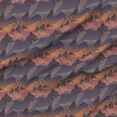 Spoonflower Fabric - Islands Pacific Northwest Whales Tropical Beach Nautical Abstract Printed on Satin Fabric by The Yard - Sewing Lining Apparel Fashion Blankets Decor