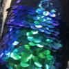 New Creations Fabric & Foam Inc, Fish Scale Paillette Sequin Fabric by The Yard (Aqua- Turquoise On Blue) view 4