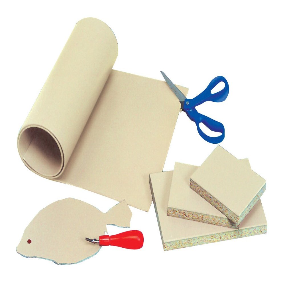 Jack Richeson Easy-To-Cut Unmounted Linoleum, 4 x 6 Inches, Pack of 12