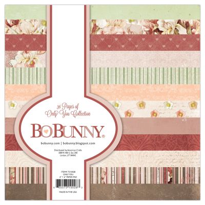 Bo Bunny 7310028 Only You Collection Paper Pad, 6" x 6"