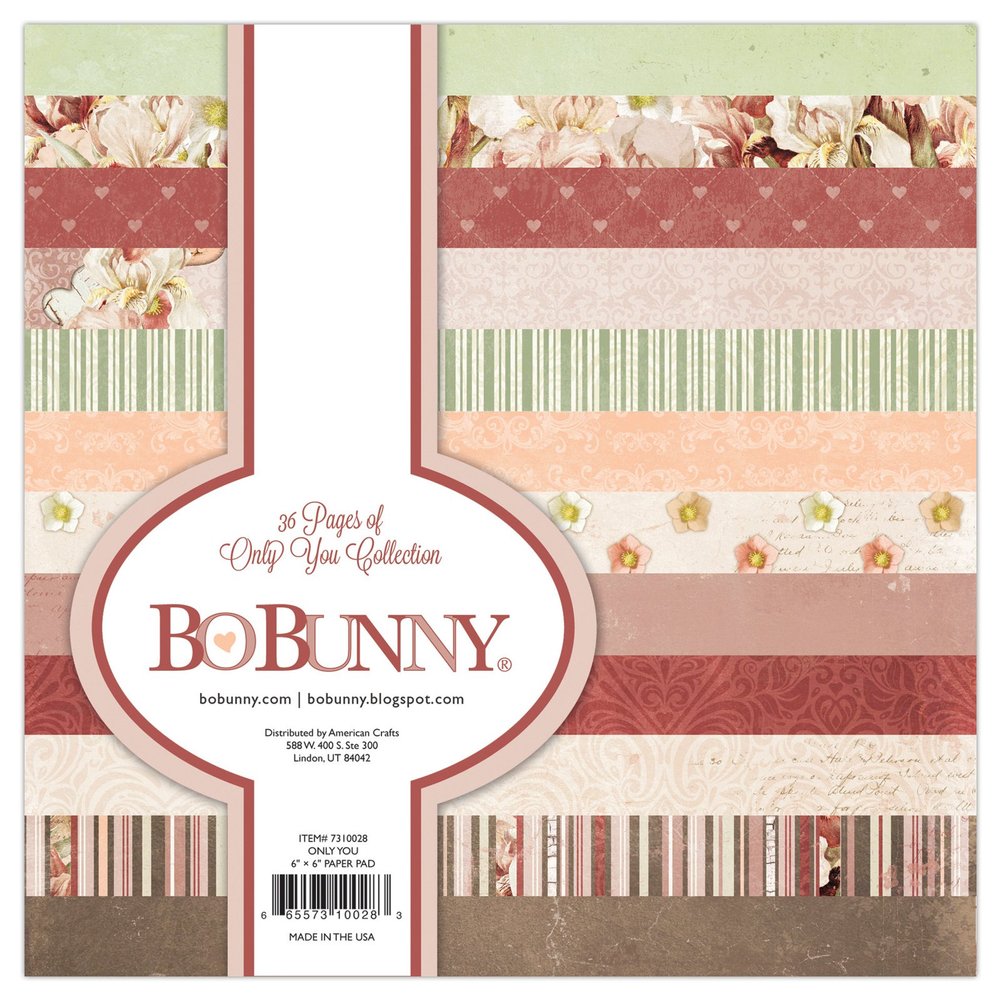 Bo Bunny 7310028 Only You Collection Paper Pad, 6" x 6"