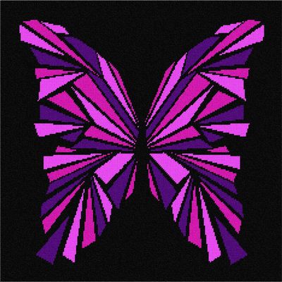 Pepita Needlepoint kit: Butterfly Geometry Pinks, 18" x 17"