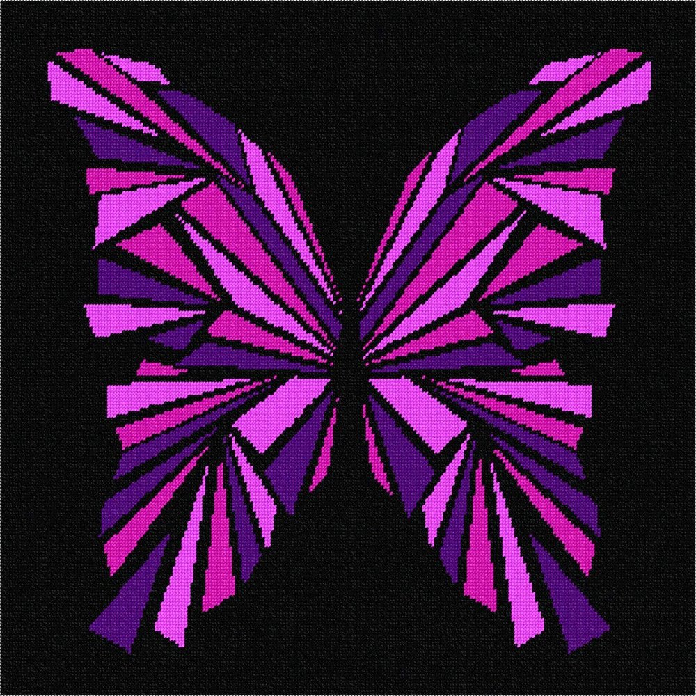 Pepita Needlepoint kit: Butterfly Geometry Pinks, 18" x 17"