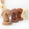 3D Horse Head Statue Candle Silicone Mold Bust Riding Sculpture Art Figurine Animal Poney Candle Mould view 3