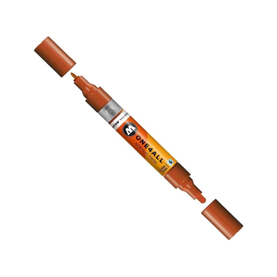 Molotow ONE4ALL Acrylic Twin Pump Marker, 1.5mm and 4mm Nibs, Lobster, 1 Each (227.424)