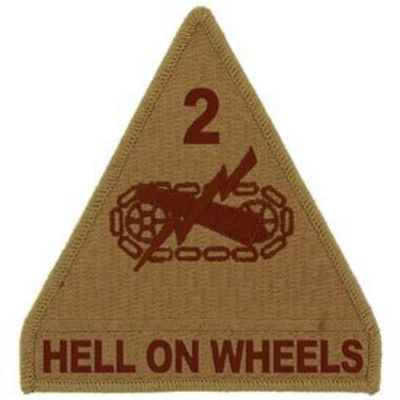 EagleEmblems PM0559 Patch-Army,002ND ARM.DIV. (Desert) (3.75'')