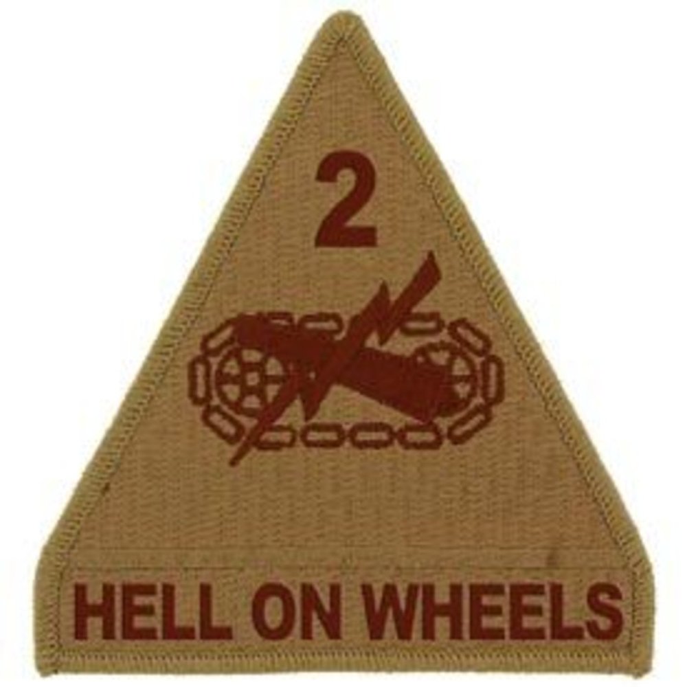 EagleEmblems PM0559 Patch-Army,002ND ARM.DIV. (Desert) (3.75'')
