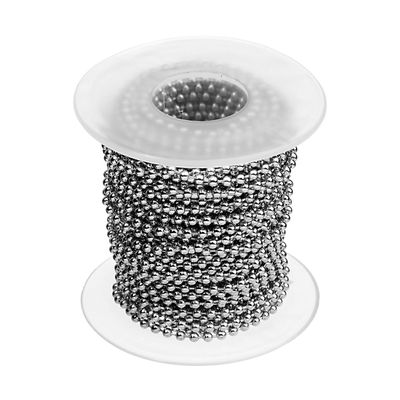 Linsoir Beads Stainless Steel Ball Chain 1.5mm Width Bead Chain in Roll Bulk Sale 10 Yards Only Chains Without Clasp