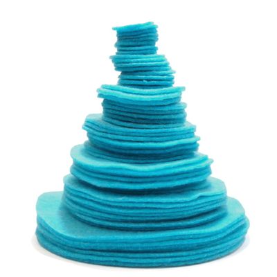 Playfully Ever After Turquoise Blue Craft Felt Circles (Mixed Size Pack - 56pc)