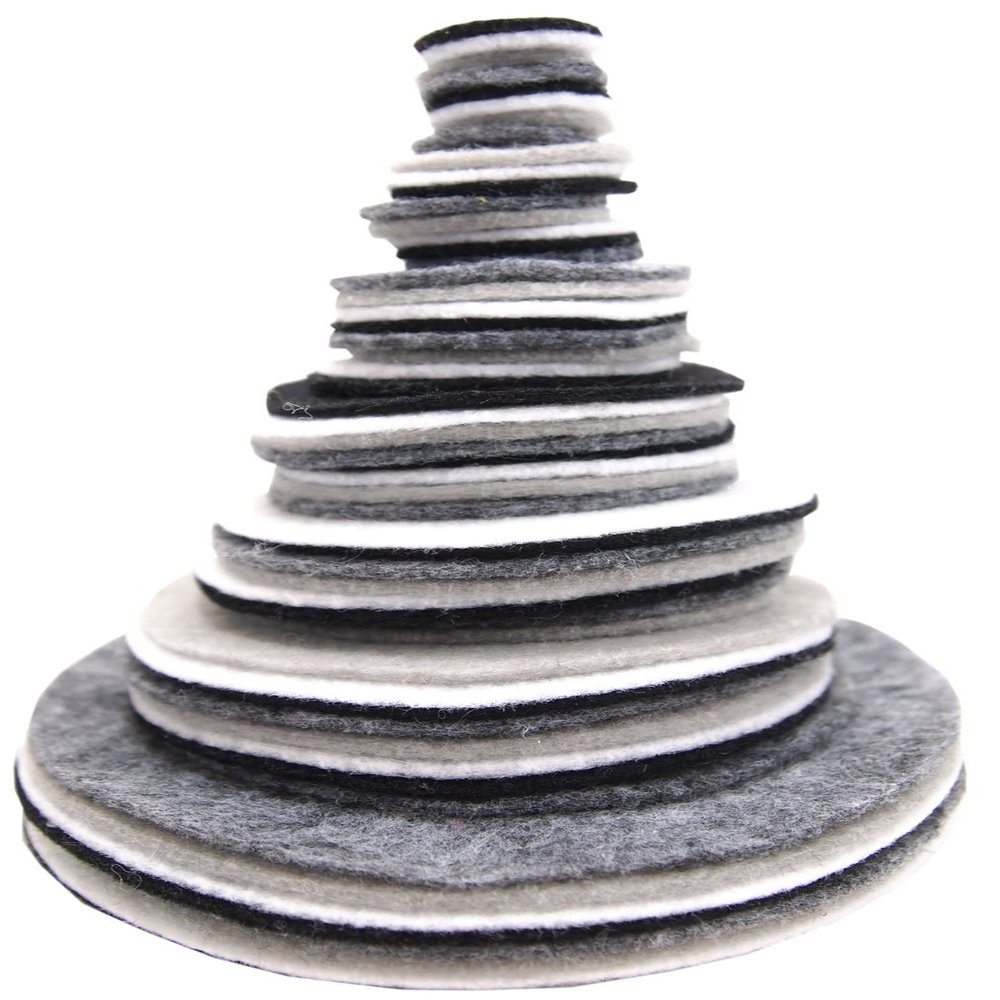 Playfully Ever After Black, Charcoal, Gray & White Craft Felt Circles (Mixed Size Pack - 56pc)