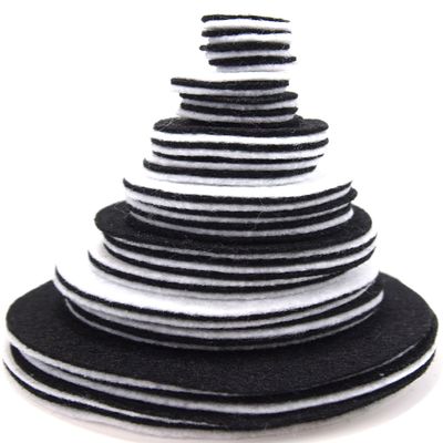 Playfully Ever After Black & White Craft Felt Circles (Mixed Size Pack - 56pc)
