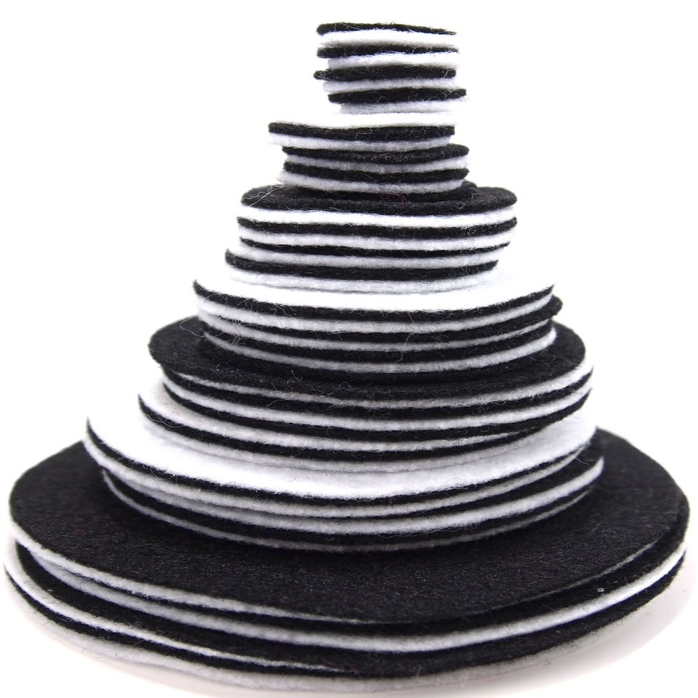 Playfully Ever After Black & White Craft Felt Circles (Mixed Size Pack - 56pc)