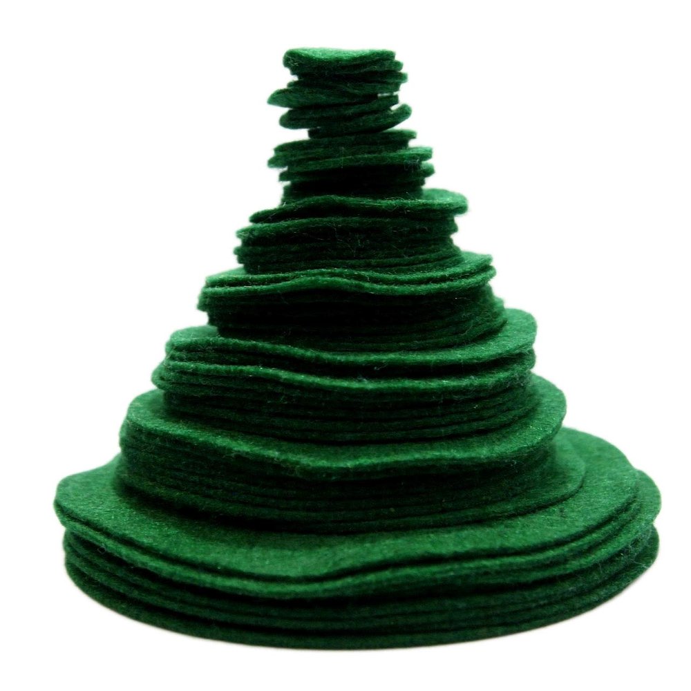 Playfully Ever After Dark Green Craft Felt Circles (Mixed Size Pack - 56pc)