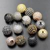 AD Beads Top Zircon Gemstones Pave Round Ball Bracelet Connector Charm Beads (8mm, Clear on Silver (5 Pcs)) view 2