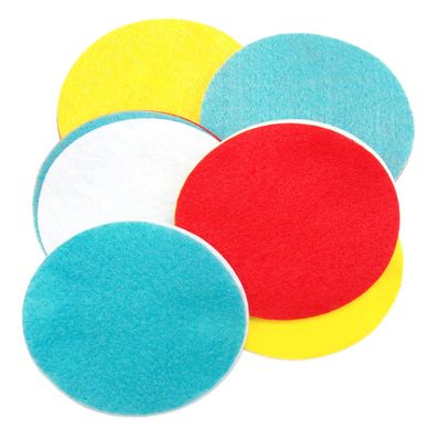 Playfully Ever After Turquoise Blue, Red, White & Yellow Craft Felt Circles (5 Inch - 15pc)