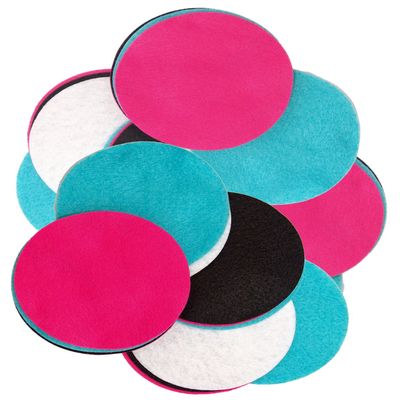 Playfully Ever After Black, Pink, Turquoise & White Craft Felt Circles (4 Inch - 15pc)