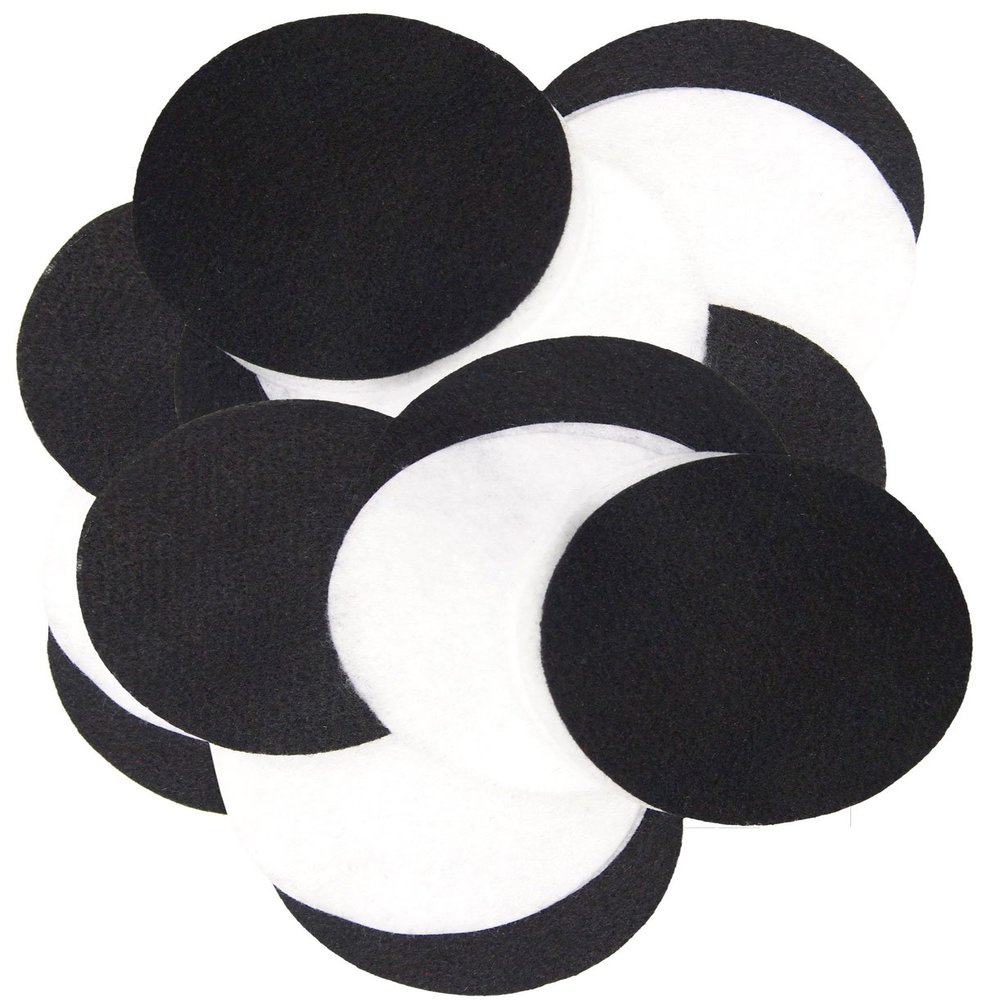 Playfully Ever After Black & White Craft Felt Circles (3 Inch - 30pc)