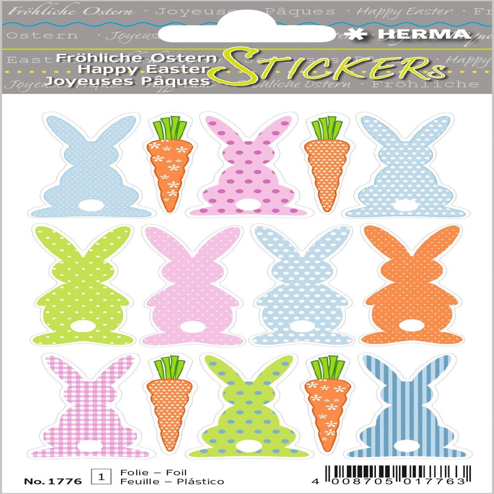 HERMA Happy Easter Stickers, Paper Permanent Rabbit ralley