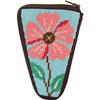 Herrschners Pink Flowers Stitch & Zip Scissor Case Needlepoint Kit view 1