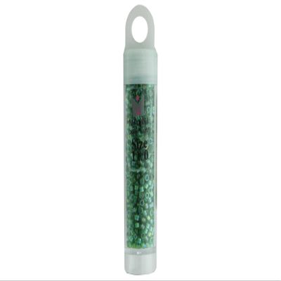 Miyuki Delica 11/0 Green Transparent AB 5.2gms Vial of Japanese Glass Beads