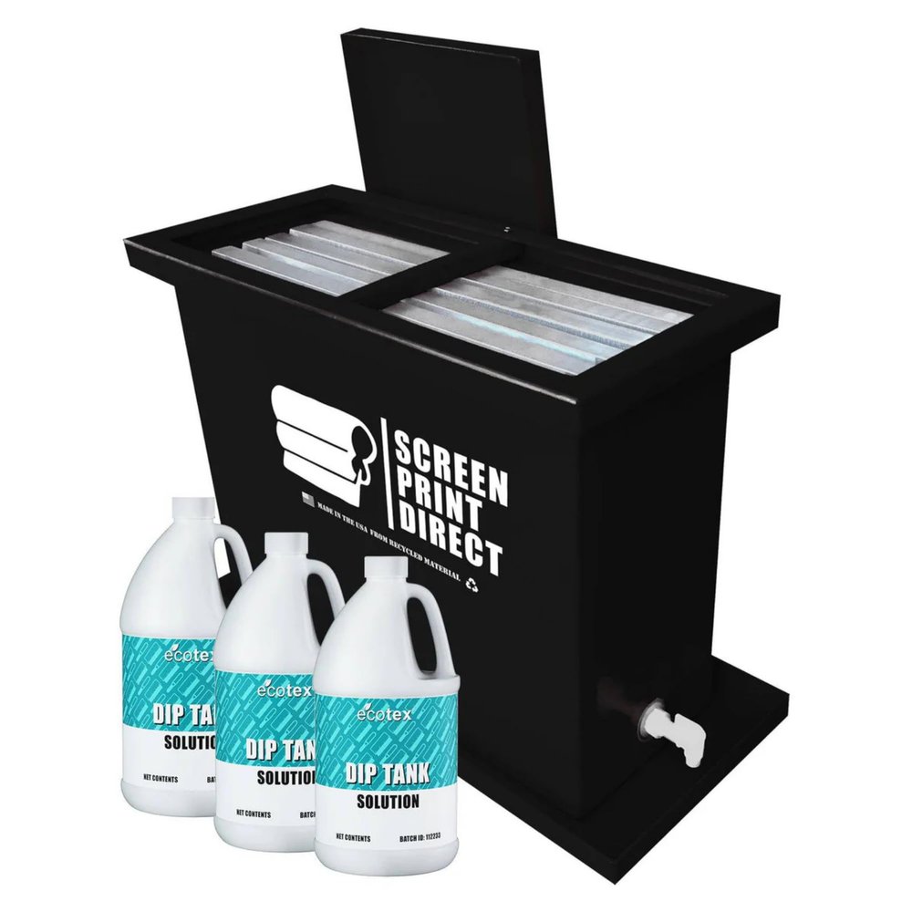 Ecotex Dip Tank for Screen Printing 30 Gallons Includes 3 Gallons of Dip Tank Solution Industrial Reclaim Tank Fits Multiple Screens up to 23" x 31" Screen Soak Tank by Screen Print Direct