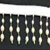 1-1/2 inch Long White Pearl Silver Bugle Beaded Fringe Trim 2-Yards- Beaded Fringe view 4