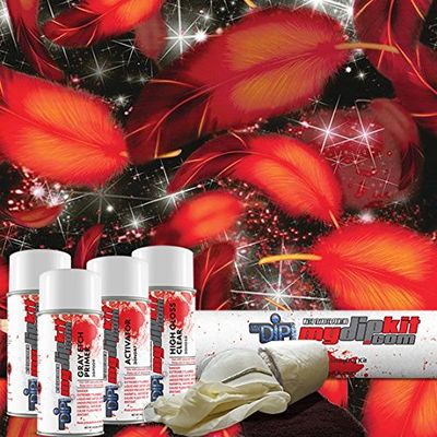 Hydrographics Film Kit - MyDipKit - Water Transfer Printing RED Feather DD-957
