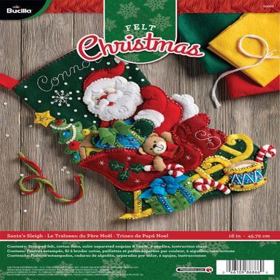 Bucilla Santa's Sleigh Stocking Kit, Multicolor