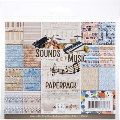 Amy Design Amy DES PAPR PACK6X6 MUSC, us:one size, Sounds of Music, Double-sided