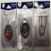 Blue Moon Beads Story Lockets Necklace Set - Baby Girl Metal Charms, Metal & Glass Locket, & Metal Necklace - You receive all 3! Teddy Bear Baby Rattle Diaper Pin Baby Feet Footprints Baby Carriage view 2