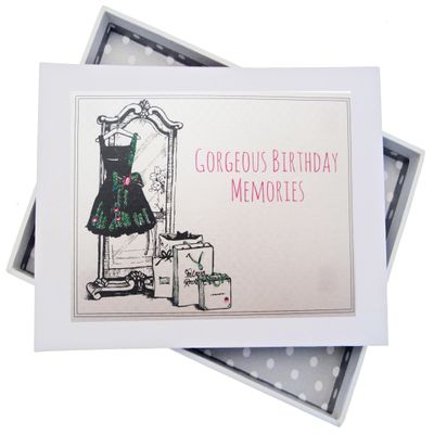 WHITE COTTON CARDS Birthday Mini Photo Album, Black Dress, Bags, Board, 12.5 x 17.5 x 2.5 cm