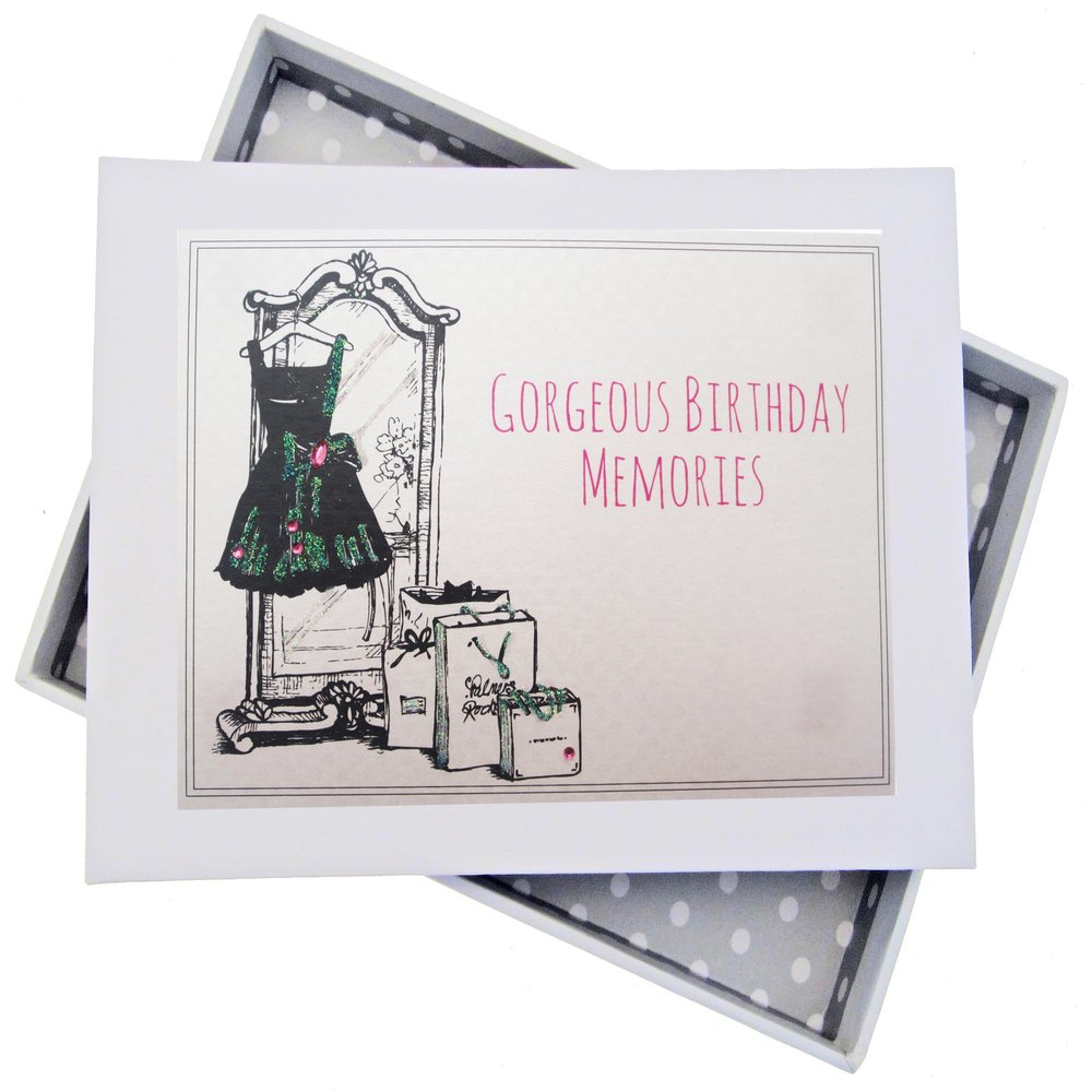 WHITE COTTON CARDS Birthday Mini Photo Album, Black Dress, Bags, Board, 12.5 x 17.5 x 2.5 cm
