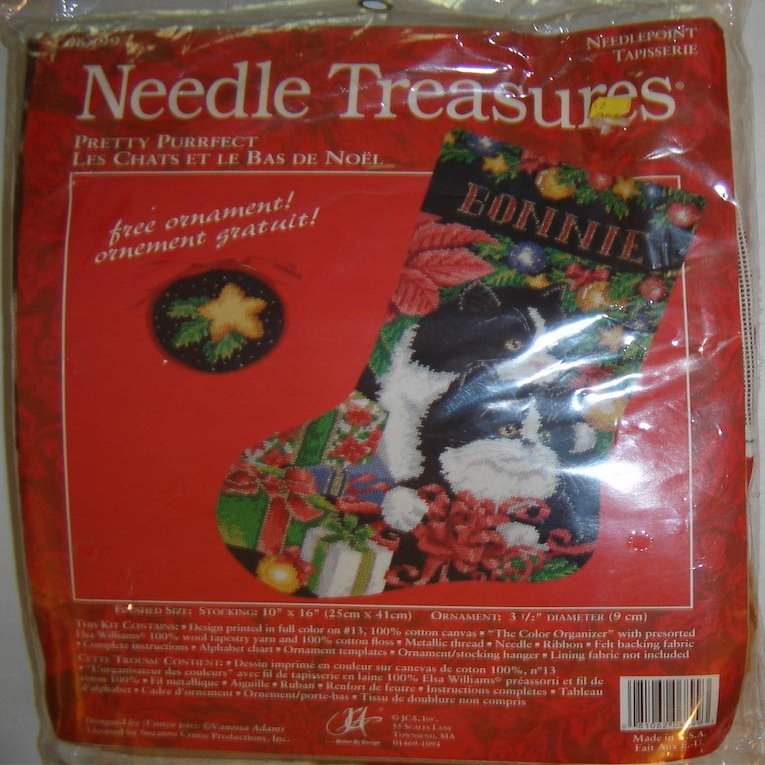 Needle Treasures Pretty Purrfect Needlepoint Cat Stocking Kit by Vanessa Adams